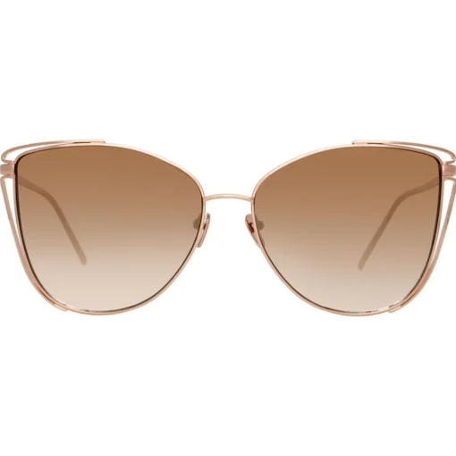 Linda Farrow - 809 C5 Cat Eye Sunglasses - Rose Gold - Eyewear - Avvenice^ Sunglasses & Eyewear
