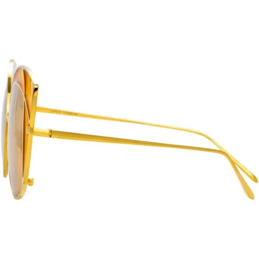 Linda Farrow - 856 C4 Cat Eye Sunglasses - Yellow Gold and Yellow Frame - Eyewear - Avvenice^ Sunglasses & Eyewear