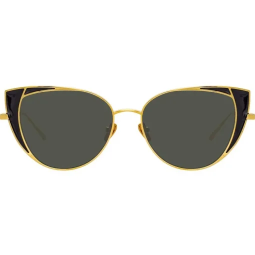 Linda Farrow - 855 C1 Cat Eye Sunglasses - Yellow Gold and Black - Eyewear - Avvenice^ Sunglasses & Eyewear