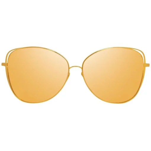 Linda Farrow - 566 C1 Cat Eye Sunglasses - Gold - Eyewear - Avvenice