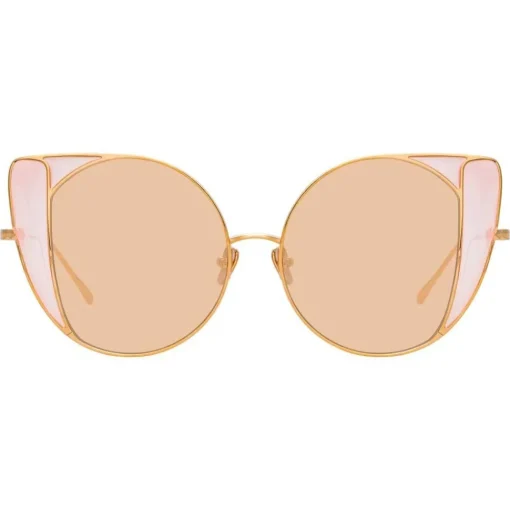 Linda Farrow - 854 C8 Cat Eye Sunglasses - Rose Gold - Eyewear - Avvenice^ Sunglasses & Eyewear