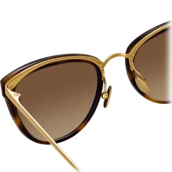 Linda Farrow - 683 C3 Cat Eye Sunglasses - Tortoiseshell - Eyewear - Avvenice
