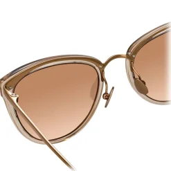 Linda Farrow - 683 C5 Cat Eye Sunglasses - Ash - Eyewear - Avvenice