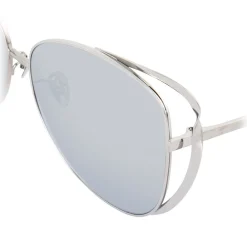 Linda Farrow - 661 C2 Cat Eye Sunglasses - White Gold - Eyewear - Avvenice