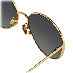 Linda Farrow - 508 C4 Cat Eye Sunglasses - Yellow Gold - Eyewear - Avvenice