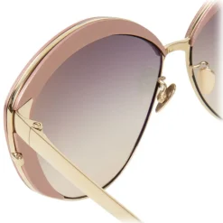 Linda Farrow - 579 C4 Cat Eye Sunglasses - Pink - Eyewear - Avvenice