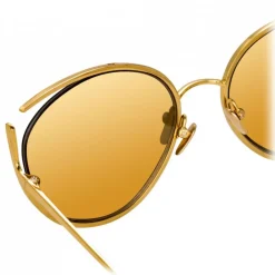 Linda Farrow - 668 C1 Cat Eye Sunglasses - Yellow Gold - Eyewear - Avvenice^ Sunglasses & Eyewear