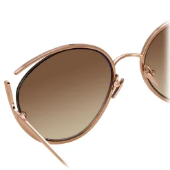 Linda Farrow - 668 C6 Cat Eye Sunglasses - Rose Gold - Eyewear - Avvenice^ Sunglasses & Eyewear