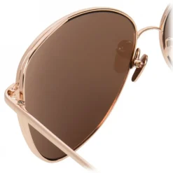 Linda Farrow - 566 C3 Cat Eye Sunglasses - Rose Gold - Eyewear - Avvenice^ Sunglasses & Eyewear
