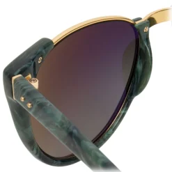 Linda Farrow - 136 C37 Cat Eye Sunglasses - Jade - Eyewear - Avvenice^ Sunglasses & Eyewear