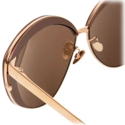Linda Farrow - 579 C3 Cat Eye Sunglasses - Copper - Eyewear - Avvenice^ Sunglasses & Eyewear