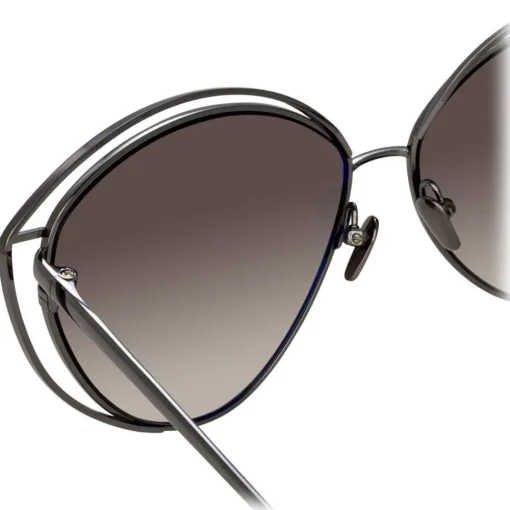 Linda Farrow - 697 C6 Cat Eye Sunglasses - Nickel - Eyewear - Avvenice^ Sunglasses & Eyewear