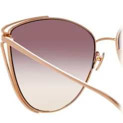 Linda Farrow - 809 C5 Cat Eye Sunglasses - Rose Gold - Eyewear - Avvenice^ Sunglasses & Eyewear