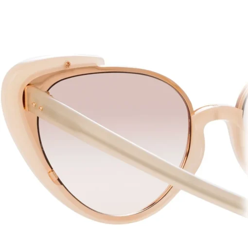 Linda Farrow - 736 C6 Cat Eye Sunglasses - Milky Pink - Eyewear - Avvenice^ Sunglasses & Eyewear