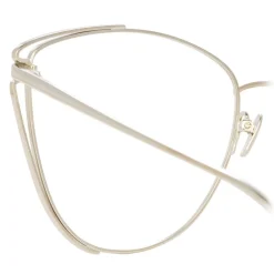 Linda Farrow - 809 C9 Cat Eye Optical Frames - White Gold - Eyewear - Avvenice^ Sunglasses & Eyewear