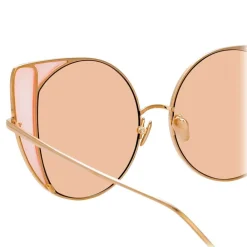 Linda Farrow - 854 C8 Cat Eye Sunglasses - Rose Gold - Eyewear - Avvenice^ Sunglasses & Eyewear