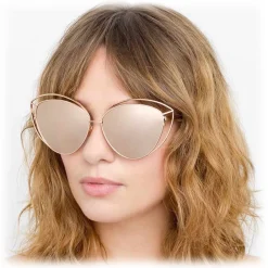 Linda Farrow - 697 C3 Cat Eye Sunglasses - Rose Gold - Eyewear - Avvenice
