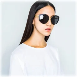 Linda Farrow - 579 C1 Cat Eye Sunglasses - Black - Eyewear - Avvenice