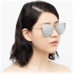 Linda Farrow - 809 C2 Cat Eye Sunglasses - White Gold - Eyewear - Avvenice