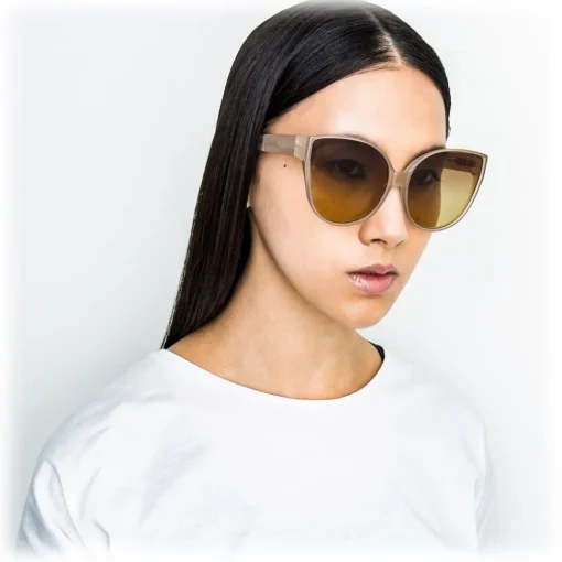 Linda Farrow - 656 C8 Cat Eye Sunglasses - Milky Tobacco - Eyewear - Avvenice^ Sunglasses & Eyewear