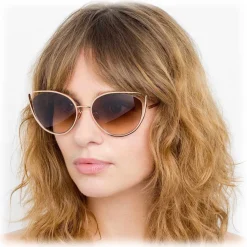 Linda Farrow - 668 C6 Cat Eye Sunglasses - Rose Gold - Eyewear - Avvenice^ Sunglasses & Eyewear