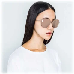 Linda Farrow - 566 C3 Cat Eye Sunglasses - Rose Gold - Eyewear - Avvenice^ Sunglasses & Eyewear