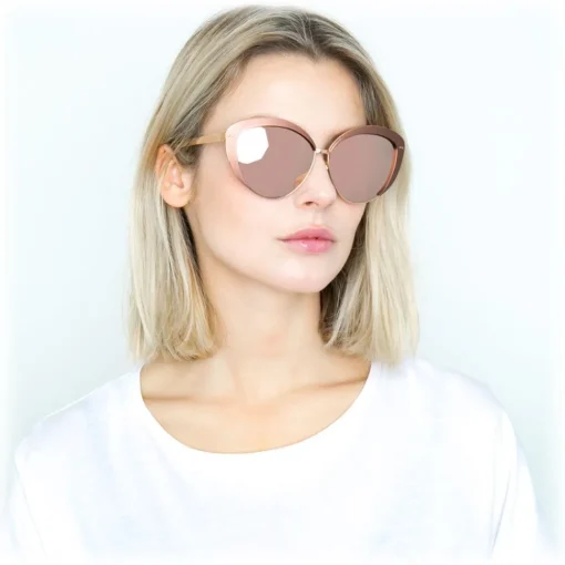 Linda Farrow - 579 C3 Cat Eye Sunglasses - Copper - Eyewear - Avvenice^ Sunglasses & Eyewear