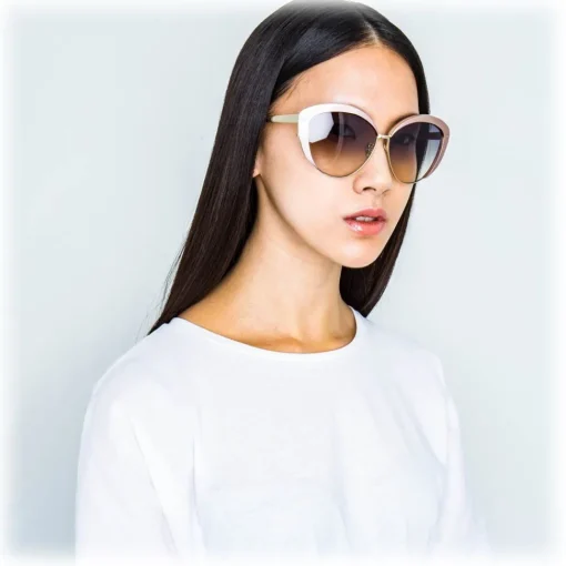 Linda Farrow - 579 C4 Cat Eye Sunglasses - Pink - Eyewear - Avvenice