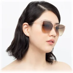 Linda Farrow - 809 C5 Cat Eye Sunglasses - Rose Gold - Eyewear - Avvenice^ Sunglasses & Eyewear