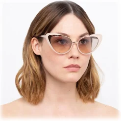 Linda Farrow - 736 C6 Cat Eye Sunglasses - Milky Pink - Eyewear - Avvenice^ Sunglasses & Eyewear