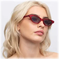 Linda Farrow - 965 C3 Cat Eye Sunglasses - Crimson - Eyewear - Avvenice^ Sunglasses & Eyewear