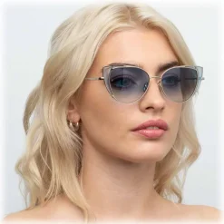 Linda Farrow - 855 C7 Cat Eye Sunglasses - Light Gold and Blue - Eyewear - Avvenice^ Sunglasses & Eyewear