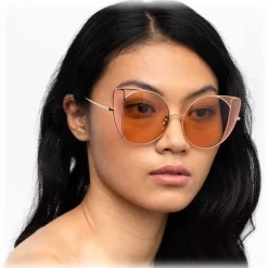 Linda Farrow - 854 C8 Cat Eye Sunglasses - Rose Gold - Eyewear - Avvenice^ Sunglasses & Eyewear