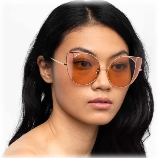 Linda Farrow - 854 C8 Cat Eye Sunglasses - Rose Gold - Eyewear - Avvenice^ Sunglasses & Eyewear