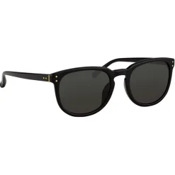 Linda Farrow - 381 C1 D-Frame Sunglasses - Black - Eyewear - Avvenice