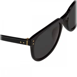 Linda Farrow - 381 C1 D-Frame Sunglasses - Black - Eyewear - Avvenice