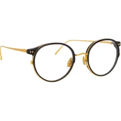 Linda Farrow - 802 C9 Oval Optical Frames - Optical Lens in Black Frame - Eyewear - Avvenice