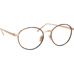 Linda Farrow - 718 C4 Oval Optical Frames - Rose Gold and Tortoiseshell - Eyewear - Avvenice