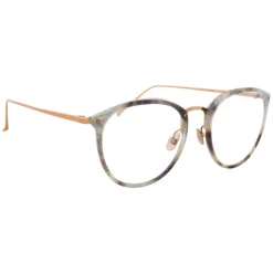 Linda Farrow - 251 C44 Oval Optical Frames - Grey Marble - Eyewear - Avvenice^ Sunglasses & Eyewear