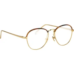 Linda Farrow - 502 C1 Oval Optical Frames - Yellow Gold and Tortoiseshell - Eyewear - Avvenice^ Sunglasses & Eyewear