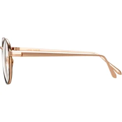 Linda Farrow - 718 C4 Oval Optical Frames - Rose Gold and Tortoiseshell - Eyewear - Avvenice