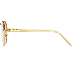 Linda Farrow - 502 C1 Oval Optical Frames - Yellow Gold and Tortoiseshell - Eyewear - Avvenice^ Sunglasses & Eyewear