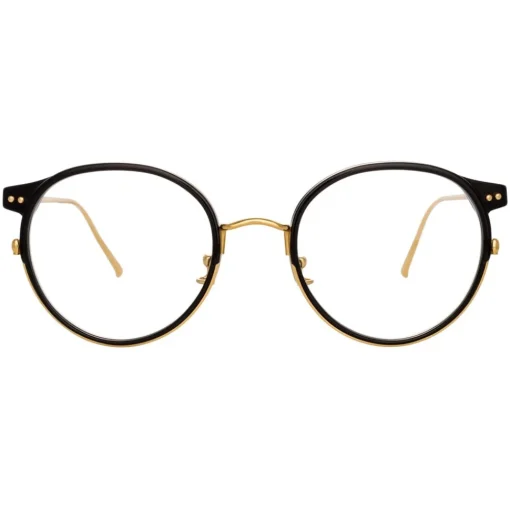 Linda Farrow - 802 C9 Oval Optical Frames - Optical Lens in Black Frame - Eyewear - Avvenice