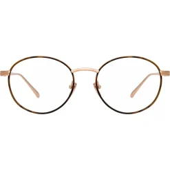 Linda Farrow - 718 C4 Oval Optical Frames - Rose Gold and Tortoiseshell - Eyewear - Avvenice