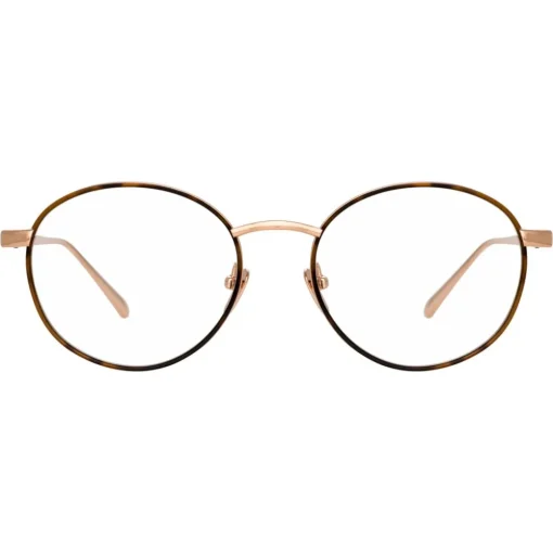 Linda Farrow - 718 C4 Oval Optical Frames - Rose Gold and Tortoiseshell - Eyewear - Avvenice