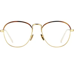 Linda Farrow - 502 C1 Oval Optical Frames - Yellow Gold and Tortoiseshell - Eyewear - Avvenice^ Sunglasses & Eyewear