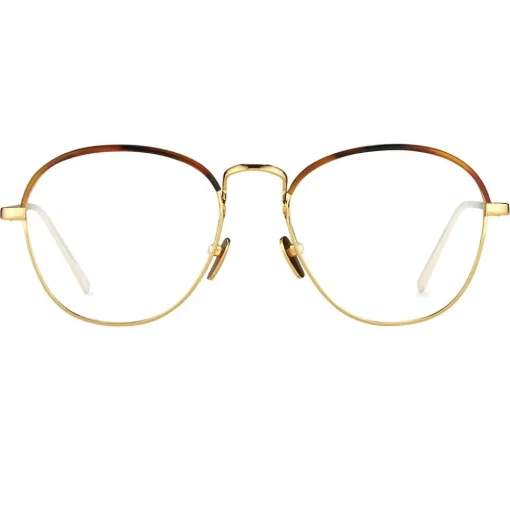 Linda Farrow - 502 C1 Oval Optical Frames - Yellow Gold and Tortoiseshell - Eyewear - Avvenice^ Sunglasses & Eyewear