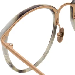 Linda Farrow - 251 C44 Oval Optical Frames - Grey Marble - Eyewear - Avvenice^ Sunglasses & Eyewear