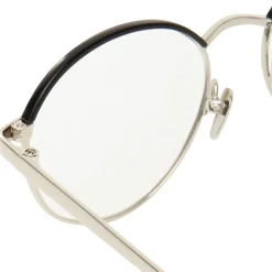 Linda Farrow - 580 C3 Oval Optical Frames - White Gold - Eyewear - Avvenice