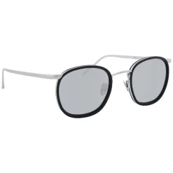 Linda Farrow - 562 C2 Oval Sunglasses - Black - Eyewear - Avvenice